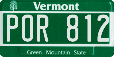 VT license plate POR812