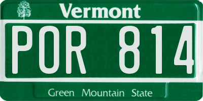 VT license plate POR814