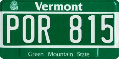 VT license plate POR815