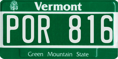 VT license plate POR816
