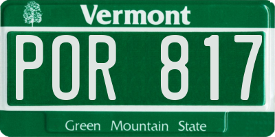 VT license plate POR817