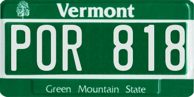 VT license plate POR818