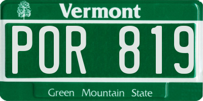 VT license plate POR819