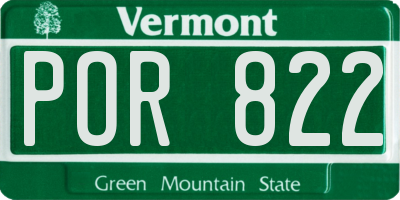 VT license plate POR822
