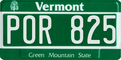 VT license plate POR825