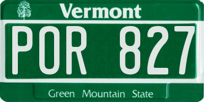 VT license plate POR827