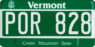 VT license plate POR828