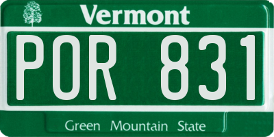 VT license plate POR831
