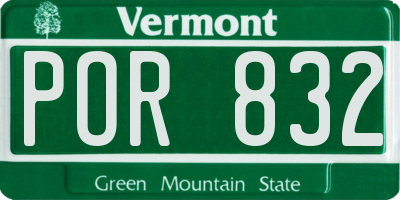 VT license plate POR832