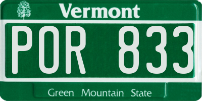 VT license plate POR833