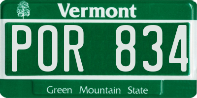 VT license plate POR834