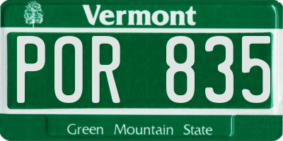 VT license plate POR835