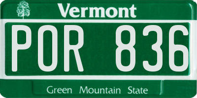 VT license plate POR836