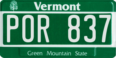 VT license plate POR837