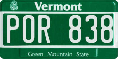VT license plate POR838