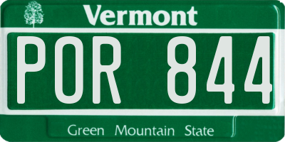 VT license plate POR844