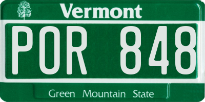 VT license plate POR848
