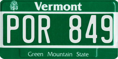 VT license plate POR849