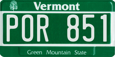 VT license plate POR851