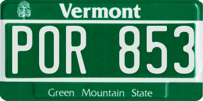VT license plate POR853