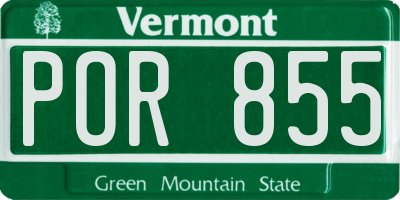 VT license plate POR855