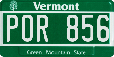 VT license plate POR856