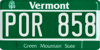 VT license plate POR858