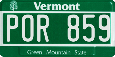 VT license plate POR859