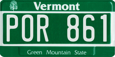 VT license plate POR861