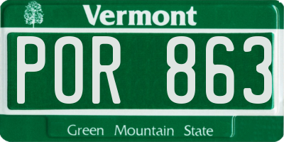 VT license plate POR863
