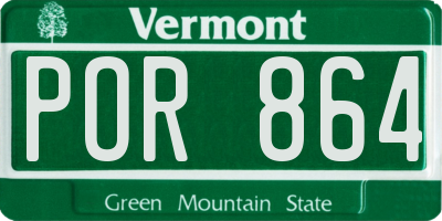 VT license plate POR864