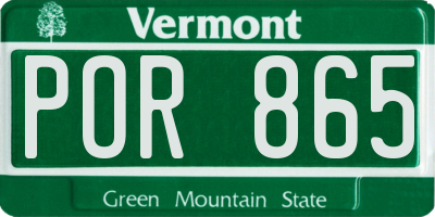 VT license plate POR865