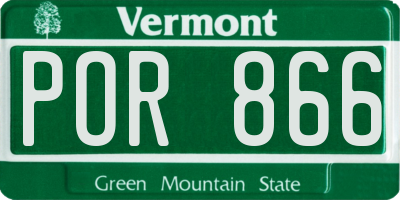 VT license plate POR866