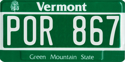 VT license plate POR867