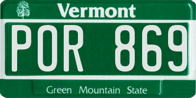 VT license plate POR869