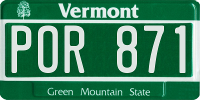 VT license plate POR871