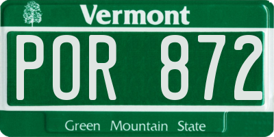 VT license plate POR872