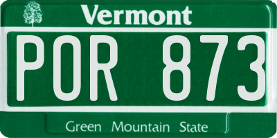 VT license plate POR873