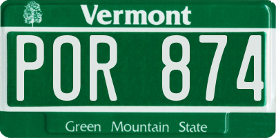 VT license plate POR874