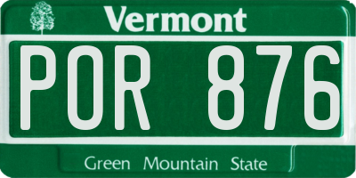 VT license plate POR876