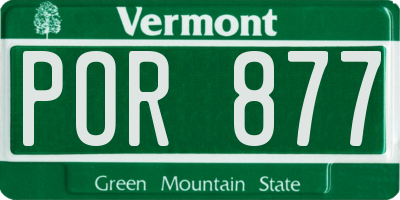 VT license plate POR877
