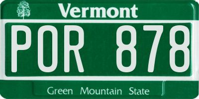 VT license plate POR878
