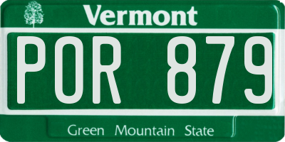 VT license plate POR879