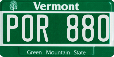 VT license plate POR880