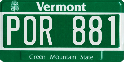VT license plate POR881