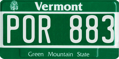 VT license plate POR883