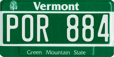 VT license plate POR884