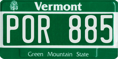 VT license plate POR885