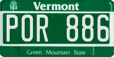 VT license plate POR886