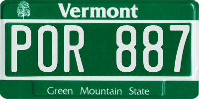 VT license plate POR887